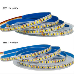 5m Dual Color LED Light Strip SMD 2835 CCT Dimmable LED Strip Light DC12V 24V WW CW 8MM Cabinet Light Strip for Bedroom Kitchen