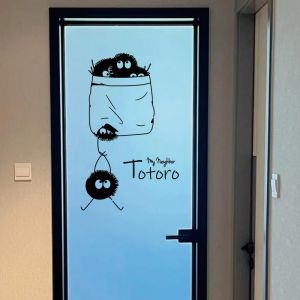 Adorable Totoro Wall Stickers Creative Cartoon Dormitory Wall Decorations Waterproof PVC Living Room Flat Surface Stickers