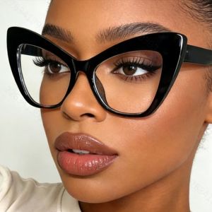 Cat Eye Frame Glasses Retro Fashion Decorative Glasses Y2K Computer Glasses for Women Men