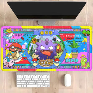 Potdemiel | Anime Pokemon banknotes Mouse Pad Kawaii HD printing PC Office Accessories Eevee Gengar Pikachu Keyboard Gaming Rubber Desk Mat
