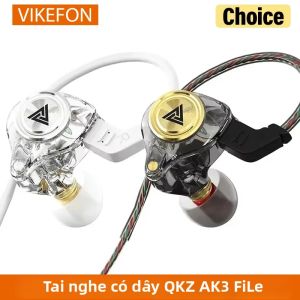 Tai Nghe Có Dây QKZ AK3 FiLe Với Micro Âm Trầm HiFi Khử Tiếng Ồn Dành Cho Nghe Nhạc Thể Thao Và Chơi Game