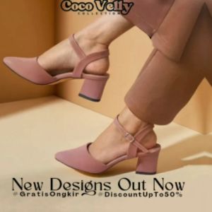COCO VELLY RENATTA MULES HEELS WANITA HAK 5 CM SEPATU CEWE TINGGI 5CM TERBARU