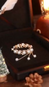 กิ๊บติดผมหางม้า ประดับไข่มุก ระดับไฮเอนด์ เรียบง่าย สไตล์แฟรี่ สําหรับผู้หญิง