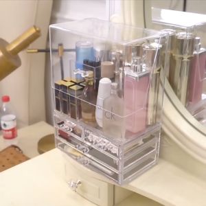 Premium Stackable Cosmetic Storage Box with Drawer Jewellery Case Acrylic Organizer Bekas Perfume Kosmetik Bottle Storage & Organisation Storage Boxes Jewellery Storage Makeup Organizers