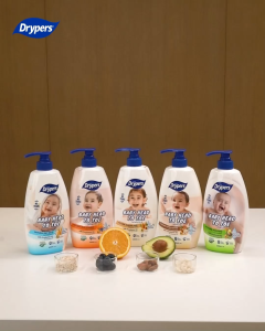 [Bundle of 6/12] Drypers Baby Head to Toe Baby Bath - Oat Refill 450ml