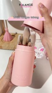 MAANGEpinkiedition 8Pcs Set Kuas Make Up Dengan Ember Bulu Brush Lembu Sikat Pemula Dapat Feminin Energy Set Kuas 55081
