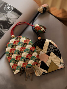 Handmade Cotton Key Cover Pull Rope Drawer Style Keychain Bag Fresh Style Youth Cotton Lining Drawstring Bag for Girls