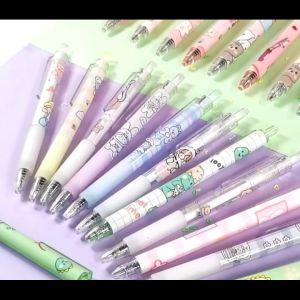 VK 6PCS/Set Kawaii Gel Pen Neutral Cute Ballpoint Retractable Students Writing Cartoon School Supplies