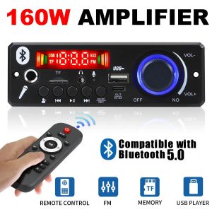 Kebidumei | KEBIDUMEI 160W Amplifier Bluetooth MP3 WMA Decoder Board 12V 80W Handsfree Car Audio Microphone USB TF FM Radio DIY Mp3 Player