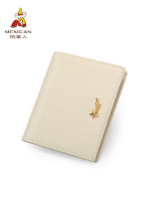 Leather Wallet Womens New Style Simple Design Cowhide Money Clip Girls Card Holder Fashionable Compact Size Handbag Accessory