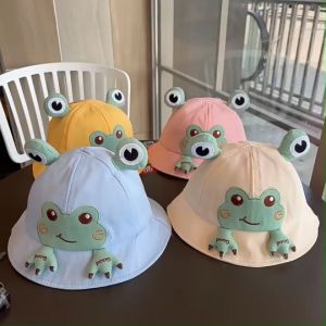 หมวกบักเก็ตเด็กน่ารักลายกบ ผ้าฝ้ายนุ่ม สำหรับเด็ก 5เดือน-3ปี รอบหัว 48-50 cm พร้อมส่ง