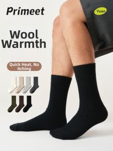 PRIMEET | Warm Mid-Calf Wool Socks For Men