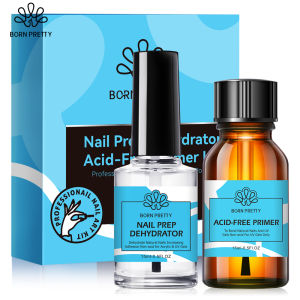 BORN PRETTY 2pcs/set Nail Prep Dehydrate and Acid-Free Prime Adhesive Desiccant Acrylic Nails Fast Dry Superior Bonding Agent Box Set