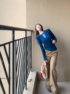 Autumn Winter Womens Knitted Hollow out Top High Waist Wide Leg Pants Set Fashionable Casual Style Two Piece Suit Ensemble