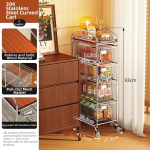 Narrow Gap Rolling Storage Rack Multiple Layers