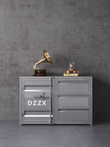 Industrial Style Office Dining Room Iron Art Restaurant Beverage Cabinet Heavy Duty Storage Cabinet with Drawers for Home