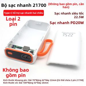 Bộ Pin Di Động 18650 Sạc Nhanh Trong Suốt Không Cần Hàn