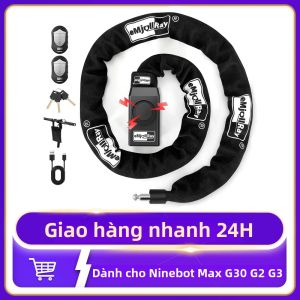 Khóa Điều Khiển Từ Xa Cho Xe Ninebot Max G30 G2 G3 Dualtron Zero Xe Điện Với Báo Động 110dB Chống Nước An Ninh Dây Xích