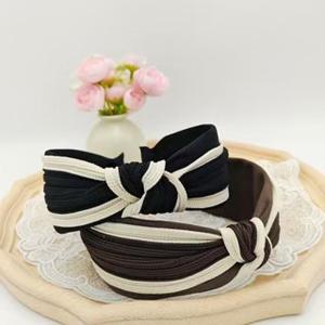 Headband Womens High Skull Top 2024 New Arrival Fall and Winter Classic Style Knitting Wide Edge Knotted Headband Face-Showing Small Hairpin Headdress