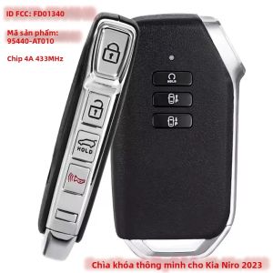 Chìa Khóa Điều Khiển Từ Xa Thông Minh KEYECU 3+4 7 Nút 433MHz Với Chip 4A Dành Cho Kia Niro 2023 - Chìa Khóa Thông Minh Thay Thế P/N 95440-AT010