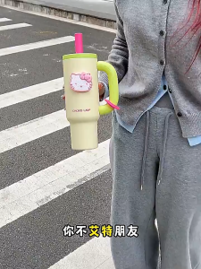 Malay Stock 1200ml Straw Tumbler Stainless Steel Cold Insulation Thermos Mug Insulated Car Cup Large Capacity Vacuum Cup