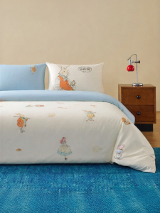 Boyang Home Textile | Vintage English Print Cotton Sateen Bedding Set