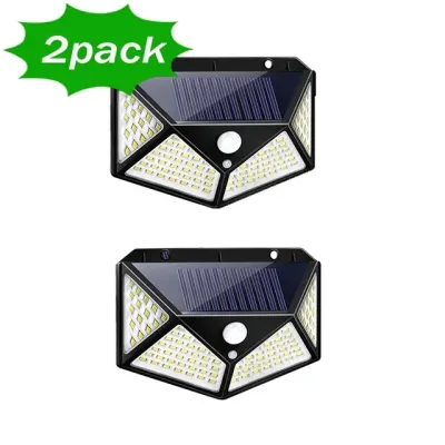 1/2/4/8/10PCS 100 LED Solar Wall Lamp 4 Sides Luminous With Motion Sensor Outdoor Garden Courtyard Waterproof Wall Light
