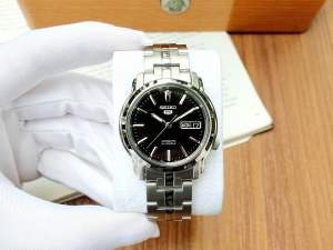 ĐỒNG HỒ NAM CHÍNH HÃNG SEIKO 5 SNKK71K1 Automatic Black Size 38 Phong Cách Tinh Tế và Lãnh Đạo