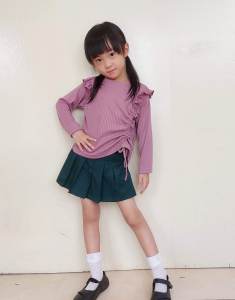 Kaos Abelle - Nona Top model serut lengan panjang rib 1-7th