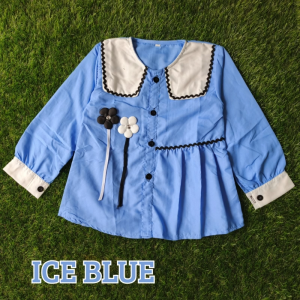 JAPAN BAJU KEMEJA POLOS LENGAN PANJANG ANAK PEREMPUAN 3-14 TAHUN