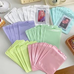 100pcs Macaron Ziplock Bag Small Pouch Plastic Bag Thickened Aesthetic Jewelry Bag