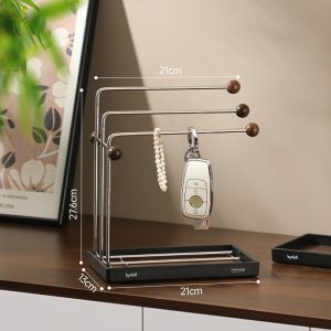 2025 New Kitchen Cloth Drying Rack Multi-Function Stainless Steel Walnut Wood High-End Luxury Storage Shelf Kitchen Organizer