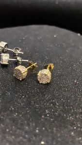 Pharaoh🎀Aksesoris Hip-Hop Pria dan Wanita dengan Paku Berlian Bulat Empat Garpu