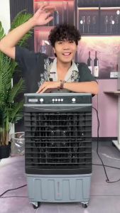 Elementmax เครื่องทำความเย็น 16000m³/h แถมฟรีขวดผลึกน้ำแข็ง 6 ขวด แอร์เคลื่อนที่ พัดลมไอเย็นขนาด 75L ลิตร แอร์เคลื่อนที่ พัดลมไอเย็