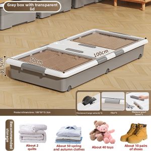 UKOBT | Flip Top Large Capacity Under Bed Storage Box with Wheels