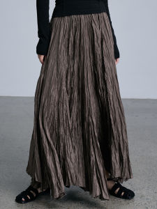 Váy Chữ a Màu Đen 5 Mét Mùa Xuân Hè Phong Cách Công Sở Váy Chữ a Đa Năng Váy Dài Nửa Thân Váy Land And Mountain Island