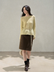YIKEXIAOYEMEI | Áo Sweater Dài Tay Chất Lượng Cao Thời Trang