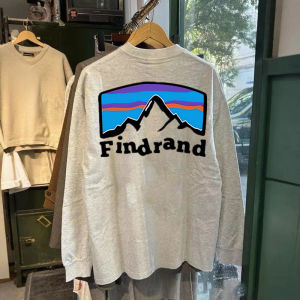 Áo Thun Dài Tay Cotton Nguyên Chất Cho Nam Mùa Thu Đông Phong Cách Mỹ Cổ Tròn Dáng Rộng Thường Ngày Thời Trang