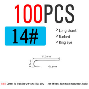 100PCS 16#-3/0 Aberdeen Long Shank Fish Hook Saltwater Freshwater Fishing Hooks Sabiki Rig Jig Lure Streamer Fly Hook