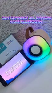 V2S KT5PRO Wireless Karaoke Mini Portable Speaker with RGB LED Lights and Microphone Changing Voice Sound