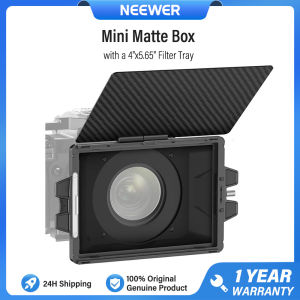 NEEWER PG002 Mini Matte Box with a 4"x5.65" Filter Tray Carbon Fiber Flag 4 Circular Lens Ring Adapters (67/72/77/82mm)