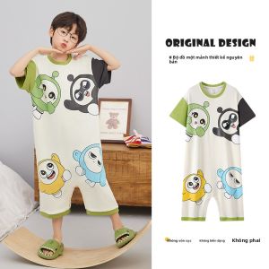 MiiOW | Bộ đồ ngủ cotton nguyên chất cho bé trai MiiOW mùa hè tay ngắn mỏng thoáng khí thoải mái mặc ở nhà