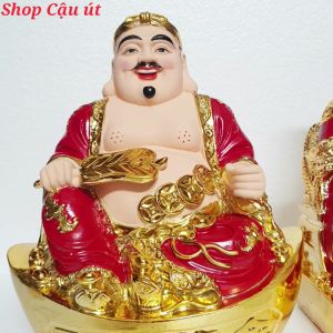 Thần Tài - Thổ Địa (1 bộ 2 ông) áo đỏ màu mang lại may mắn cho gia chủ chất liệu cao cấp màu sơn bền đẹp với thời gian.