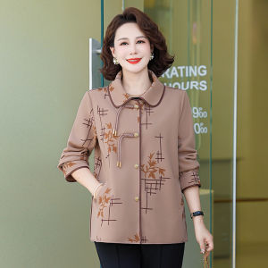 Áo Khoác Ngoài Mỏng Thời Trang Cho Phụ Nữ Trung Niên 50 Tuổi Mùa Thu 2025 Áo Khoác Ngoài Dài Tay Thường Xuyên Bằng Polyester