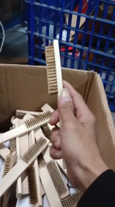 1 LUSIN - 1box Isi 12pcs Sikat Kawat Kuningan 8 Baris Eagle / Sikat Besi Halus / Wire Brush