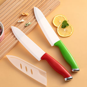 มีดอาหารเสริมในครัว มีดผลไม้เซรามิกมืออาชีพพร้อมปลอกมีด มีดอเนกประสงค์ ชุดมีด 1/3 ชิ้น