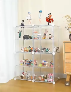 Comes Transparent / Translucent Model Display Shelf Multi Layer Grid Columns Storage Box Display Cabinet Rack Lego Toy