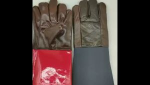 Heavy Duty Cowhide Welding Gloves Heat Resistant Welder Protective Work Gloves Long Welding Gloves