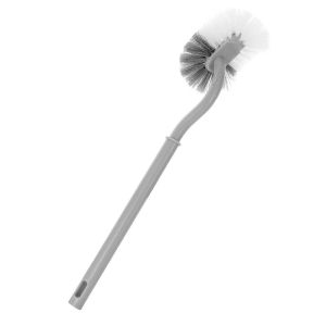 Masely Long-Handled Toilet Brush Curved Head Soft Bristles Quick Drying Bathroom Corner Cleaning Tool