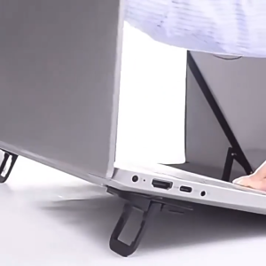 2PCS Mini Foldable Laptop Stand Portable Computer Keyboard Riser with 2 Adjustable Angles Self Adhesive Invisible Notebook Stand and Keyboard Lift for Desk